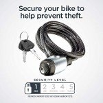 Schwinn Bike Key Lock in Braided Steel Cable, 2 Keys Included, 6 feet x 8mm Anti Theft Bicycle Lock, Security Level 1