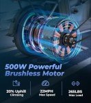 NAVIC Electric Bike for Adults, 750W Peak Folding Ebike, 14'' Adults Electric Bicycles with 499.2/749Wh Removable Battery, 22Mph Max Speed, 40Miles Range, Multi-Shock Absorption, Commuting Mini EBikes