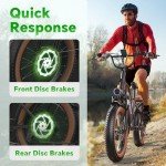 2 Seater Electric Bike, 48V 20AH(960WH) Large Removable Battery, 1300W Peak Motor Ebike, 20"x 4.0" Fat Tire Electric Bicycle for Adults, 80+Miles Max,30+MPH, City Couple E Bike,Black