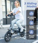 NAVIC Electric Bike for Adults, 750W Peak Folding Ebike, 14'' Adults Electric Bicycles with 499.2/749Wh Removable Battery, 22Mph Max Speed, 40Miles Range, Multi-Shock Absorption, Commuting Mini EBikes
