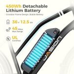 Jasion CB1 Electric Bike for Adults, 1000W Motor Peak Ebike, 450Wh Removeable Battery, 26'' City Cruiser Bicycle, 22 MPH Commuter Women Ebike, 7-Speed Gear