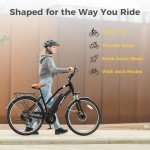 Jasion CB1 Electric Bike for Adults, 1000W Motor Peak Ebike, 450Wh Removeable Battery, 26'' City Cruiser Bicycle, 22 MPH Commuter Women Ebike, 7-Speed Gear