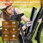 Movcan V80 Electric Bike, 1000W Motor 28MPH Ebike, 48V 13Ah Removeable Battery, 26'' City Cruiser Adult Electric Bicycles up to 70 Miles, 7-Speed Dual Disc Brake, Mountain E Bike for Commuting