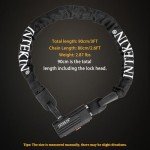 INTEKIN Bike Chain Lock 3FT 8mm Thick Steel Chain Heavy Duty Bike Lock Anti-Theft Bicycle Chain Lock with 3 Keys for E-Bike, Motorcycle, Gate, Fence