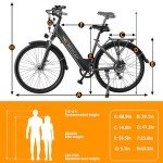 Movcan V80 Electric Bike, 1000W Motor 28MPH Ebike, 48V 13Ah Removeable Battery, 26'' City Cruiser Adult Electric Bicycles up to 70 Miles, 7-Speed Dual Disc Brake, Mountain E Bike for Commuting