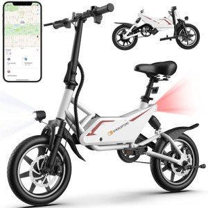 GYROCOPTERS Frost Electric Bike for Adults | UL2849 Safe Folding Ebike 350W Brushless Motor | 14-inch Tires Compact Bike | Speed up to 25kmph/15.5mph 36V Battery for Long Range PAS up to 60km/37miles