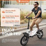 GYROCOPTERS Frost Electric Bike for Adults | UL2849 Safe Folding Ebike 350W Brushless Motor | 14-inch Tires Compact Bike | Speed up to 25kmph/15.5mph 36V Battery for Long Range PAS up to 60km/37miles