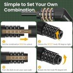 Titanker Bike Lock Cable, 4 Feet Bike Cable Lock Basic Self Coiling Kids Bike Lock Combination with Complimentary Mounting Bracket, 5/16 Inch Diameter (4FT, Black-8mm)