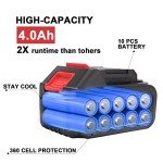 SHINTYOOL 21v Lithium Battery - 4.0 Ah Battery with Charger Adapter Led Indicator Compatible with Leaf Blower