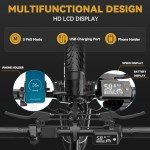 EBKAROCY Ebikes for Adults, 400W Motor 22MPH Max Speed, 14” Tire, 48V 15AH Removable Battery for Electric Bike, Multi-Shock Absorption, City Commuter, Foldable Adult Electric Bicycles (white-400w)