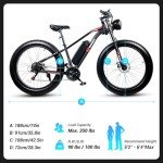 Geemax Electric Bike for Adults, 26" x 4.0 Fat Tire Ebike, 500W (Peak 750W) 36V 10.4Ah Lithium Battery Electric Bicycle, 25MPH, 21-Speed, Up to 35 Miles for Commuting, Beach, Snow