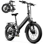 TST Folding Electric Bike for Adults, 1000W Peak Motor EBike with 36V 7.8Ah Removable Battery, Max Range 40 Miles 25 MPH Electric Bicycle, 20" Fat Tire All Terrain E Bike with Rear Rack
