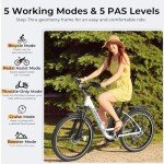 Funhang Electric Bike for Adults, 1000W Peak Ebike, 21.7MPH 50Miles City Cruiser Ebikes, 26" Step Thru Electric Bicycle with 48V Removable Battery, Adjustable Stem, Rear Rack, Front Suspension,7 Speed