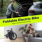 TST Folding Electric Bike for Adults, 1000W Peak Motor EBike with 36V 7.8Ah Removable Battery, Max Range 40 Miles 25 MPH Electric Bicycle, 20" Fat Tire All Terrain E Bike with Rear Rack