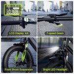 TST Folding Electric Bike for Adults, 1000W Peak Motor EBike with 36V 7.8Ah Removable Battery, Max Range 40 Miles 25 MPH Electric Bicycle, 20" Fat Tire All Terrain E Bike with Rear Rack