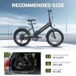 TST Folding Electric Bike for Adults, 1000W Peak Motor EBike with 36V 7.8Ah Removable Battery, Max Range 40 Miles 25 MPH Electric Bicycle, 20" Fat Tire All Terrain E Bike with Rear Rack