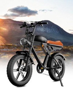 MOVCAN Electric Bike for Adults 1000W Motor(Peak 1500W),48V/15.6AH,Up to 28MPH & 70 Miles,20" Fat Tire Ebike,7 Speed Gear Full Suspension for Off-Road Dirt Electric Bicycle E-Bike Electric Moped Bike