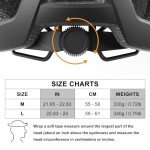 Bike Helmet, Helmets for Adults Men, Front and Back LED Lights Safe Certified MTB Road Bicycle Helmet with Adjustable Brim