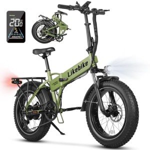 Cityfun Folding Electric Bike Adults,500W Motor (Peak 720W) Ebike with 20" x 4.0" Fat Tire,48V 10.4Ah Removable Battery Hidden,Electric Mountain Bike,UL 2849 Certified,Commuting E-Bike,7-Speed