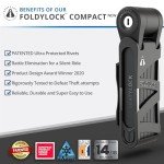 Seatylock FoldyLock Compact Folding Bike Lock - Award Winning Patented Lightweight High Security Bicycle Lock - Heavy Duty Anti Theft Smart Secure Guard with Keys & Case for Bikes or Scooters
