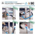 Seatylock FoldyLock Compact Folding Bike Lock - Award Winning Patented Lightweight High Security Bicycle Lock - Heavy Duty Anti Theft Smart Secure Guard with Keys & Case for Bikes or Scooters