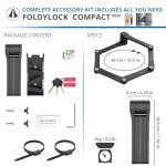 Seatylock FoldyLock Compact Folding Bike Lock - Award Winning Patented Lightweight High Security Bicycle Lock - Heavy Duty Anti Theft Smart Secure Guard with Keys & Case for Bikes or Scooters