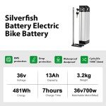 Yose Power 36V13Ah Ebike Battery, XH370-10J Silver Fish Lithium-ion Pedelec Battery with Charge for 250W/350W/500W Electric Bike Bicycles Folding Bike Mountain Bike Motor (US Warehouse)