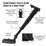 WOTOW Bike Tire Repair Tool Kit, Waterproof Frame Storage Bag & Mini Bike Pump & 16 in 1 Multitool & Bicycle Tyre Lever Patch Portable Repair Tool Accessories Set for Road Mountain BMX Cycling(16)