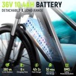 TST Electric Bike for Adults with Peak 1000W 26MPH Brushless Motor，36V Removable Internal Battery,60Miles City Electric Bike,35-Speed Electric Mountain Bike.