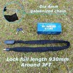 RYANGO Heavy Duty Anti Theft Bike Chain Lock, 2 Keys - Bicycle, Motorcycle, E-Bike, Scooter, Gate, Door, Fence