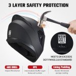 JQF Gear Full Face Motorcycle Helmet WS-607 DOT Approved Motorbike Racing Street Bike Helmets for Adults with Clear and Black Visor (Flat Black BB, M)