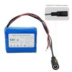 KBT 12V 2400mAh Rechargeable Li-ion Battery, Bare Leads Wire Replacement Battery Pack with Charger Compatible with 12V Devices RC Car, Boat, Robot, DIY, LED Light Strip, CCTV Camera