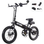 Gotrax F1V2 20" Electric Bike, Max Range 50 Miles & 20Mph Power by 350W, LCD Display & 5 Pedal-Assist Levels, Adult Folding Bike with Accessories including Lock, Rearview Mirror, Phone Holder&Seat Bag