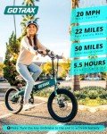 Gotrax F1V2 20" Electric Bike, Max Range 50 Miles & 20Mph Power by 350W, LCD Display & 5 Pedal-Assist Levels, Adult Folding Bike with Accessories including Lock, Rearview Mirror, Phone Holder&Seat Bag