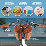 ANCHEER 26'' Electric Bike, Low Frame Electric City Bike with 36V/13 Ah Lithium Battery and 350W Motor, 50Miles Step Through Commuter Ebike with Basket for Woman Man (White Citybike with Basket)