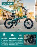 Gotrax F1V2 20" Electric Bike, Max Range 50 Miles & 20Mph Power by 350W, LCD Display & 5 Pedal-Assist Levels, Adult Folding Bike with Accessories including Lock, Rearview Mirror, Phone Holder&Seat Bag