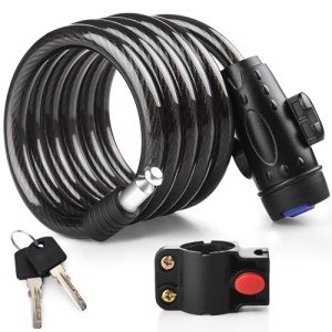 Bike Lock, [4ft/1.2m] Diyife Bike Cable Locks with 2 Keys, Weatherproof Heavy Duty Bicycle Lock Cable Anti-Theft Security Cable with Mounting Bracket for Motorcycle, Scooter, Ebike
