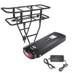 Varstrom 48V 17.5Ah Rear Rack Ebike Battery - Lithium Ion Bike Battery for 0-1200W Electric Bike Motor Kit, for BAFANG Voilamart AW Ebikeling Pexmor L-Fater E-Bike Conversion Kit - W/Charger & Rack