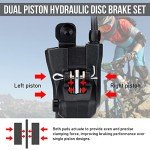 TOBWOLF 1 Pair MTB Disc Brake Set, Hydraulic Disc Brake Kit with 160mm Rotors, Left Front 81cm & Right Rear 147cm, Aluminum Oil Pressure Calipers Levers for Mountain Bike E-Bike Fat Bike Road Bike