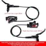 TOBWOLF 1 Pair MTB Disc Brake Set, Hydraulic Disc Brake Kit with 160mm Rotors, Left Front 81cm & Right Rear 147cm, Aluminum Oil Pressure Calipers Levers for Mountain Bike E-Bike Fat Bike Road Bike