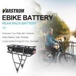 Varstrom 48V 17.5Ah Rear Rack Ebike Battery - Lithium Ion Bike Battery for 0-1200W Electric Bike Motor Kit, for BAFANG Voilamart AW Ebikeling Pexmor L-Fater E-Bike Conversion Kit - W/Charger & Rack