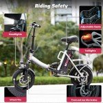 Windone S14 Electric Bike for Adults, Max 19 MPH Speed & 28 Miles Range (PAS), 500WPeak Motor and Lightweight & Portable, Shock Absorbers Electric Bicycle, Foldable ebike for Adults