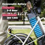 Windone S14 Electric Bike for Adults, Max 19 MPH Speed & 28 Miles Range (PAS), 500WPeak Motor and Lightweight & Portable, Shock Absorbers Electric Bicycle, Foldable ebike for Adults