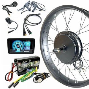 SZWEDI 72V3000W 26x4.0 inch Electic Bicycle Conversion Kit Rear Drive Fat Bike Hub Motor Kit for TFT Color Display