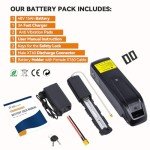 LGECOLFP 48V 15Ah Ebike Battery Pack with USB Port 3A Fast Charger 30A BMS for 48V Controller 250W-1000W Motor