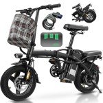 Electric Bike for Adults Teens, Commuter City Foldable ebike with 560W Motor and 48V Battery, 24MPH 3-Level Assist, Dual Disc Brakes,14" Compact Folding Electric bicycle with UL 2849 Certified