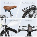 CBVELO 1000W Ebikes for Adults，80 Miles Max Range Removable Battery Ebike，26" Electric Bike for Adults Adult Electric Bike for Commute （7-Speed White）