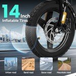 Electric Bike for Adults Teens, Commuter City Foldable ebike with 560W Motor and 48V Battery, 24MPH 3-Level Assist, Dual Disc Brakes,14" Compact Folding Electric bicycle with UL 2849 Certified