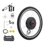 PEXMOR Electric Bike Conversion Kit, 48V 1000W 26" Front Wheel E-Bike Hub Motor Kit, Upgrade 3 Mode Controller w/PAS/Twist Throttle with Battery Indicator Ebike Bicycle Wheel Kit