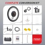 PEXMOR Electric Bike Conversion Kit, 48V 1000W 26" Front Wheel E-Bike Hub Motor Kit, Upgrade 3 Mode Controller w/PAS/Twist Throttle with Battery Indicator Ebike Bicycle Wheel Kit